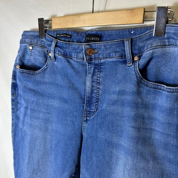Talbots Blue Medium Wash Non-Distressed High Rise Slim Ankle Jeans Size 16W - Picture 5 of 13